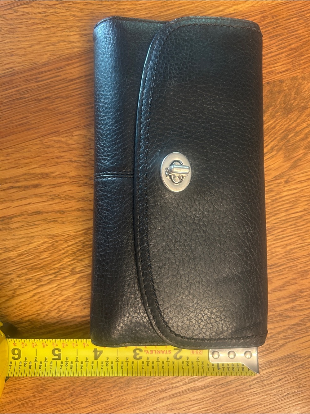 Coach Black Pebbled Leather Turnlock Wallet - Picture 7 of 7